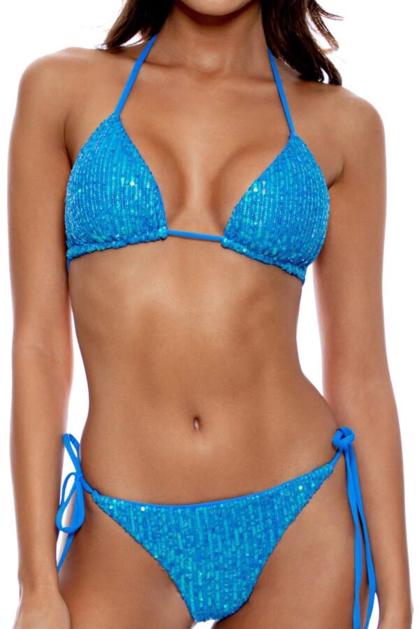 Blue sequin bikini sets for women